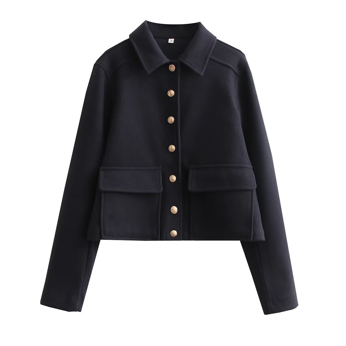 Women's Lapel Classic Style Single-breasted Soft Metal Coats
