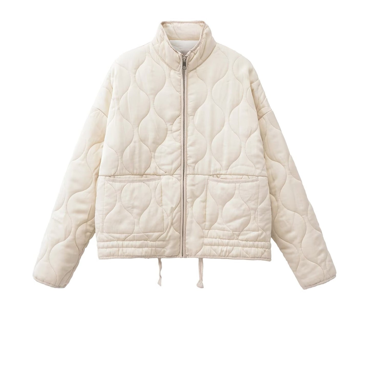 Women's Wear Commuting Fashion Stand Collar Diamond Coats