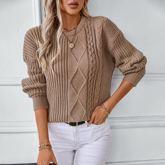 Women's Solid Color Twisted Pullover Vintage Sweaters