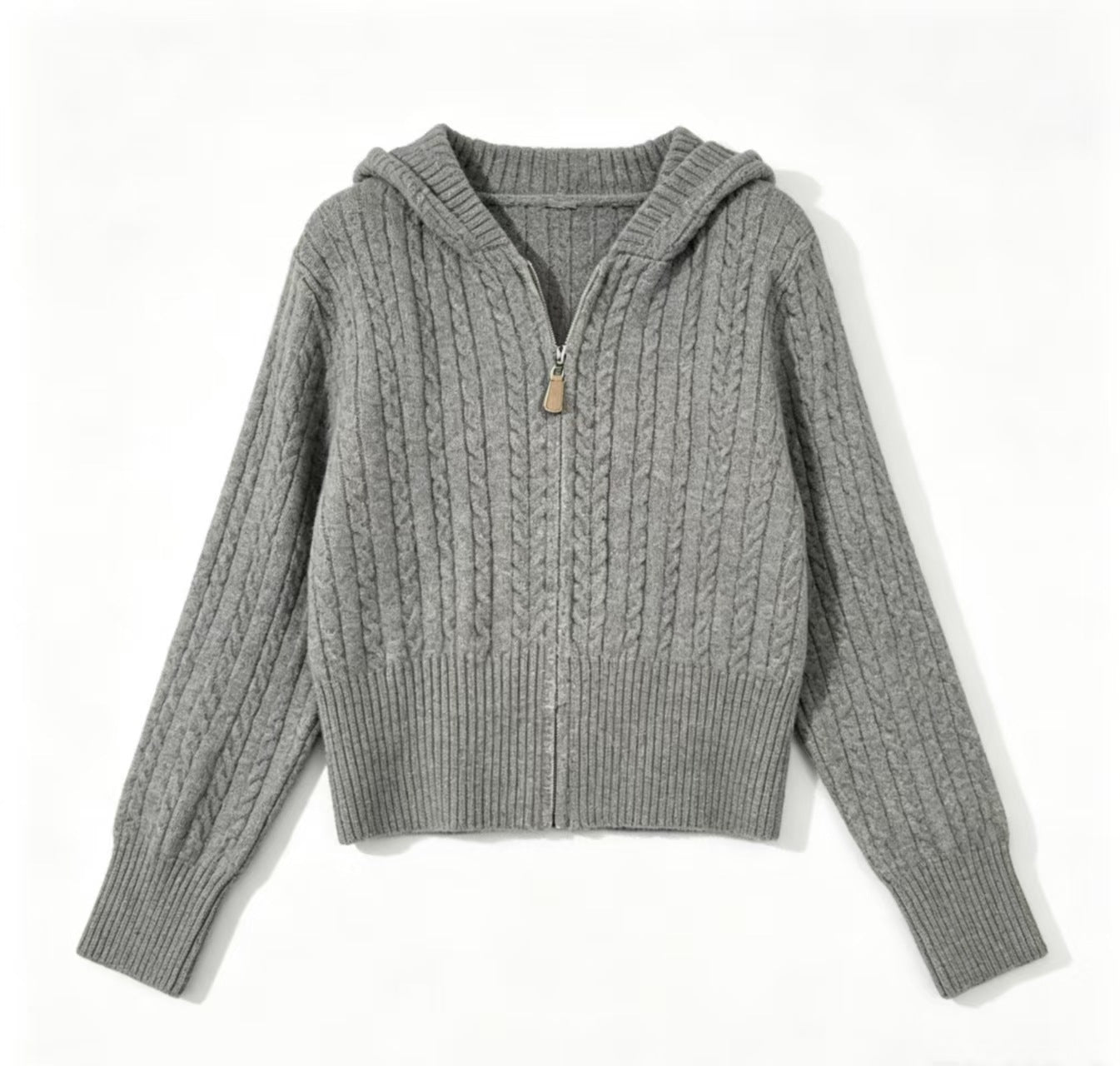 Women's Hooded Solid Color Slim Fit Soft Sweaters