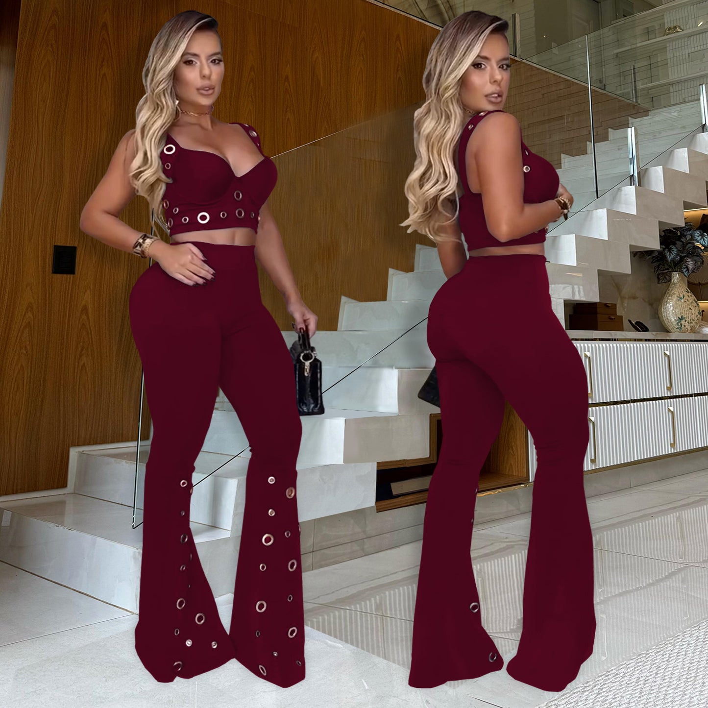 Women's Wear Temperament Sexy Wide Leg Trousers Suits