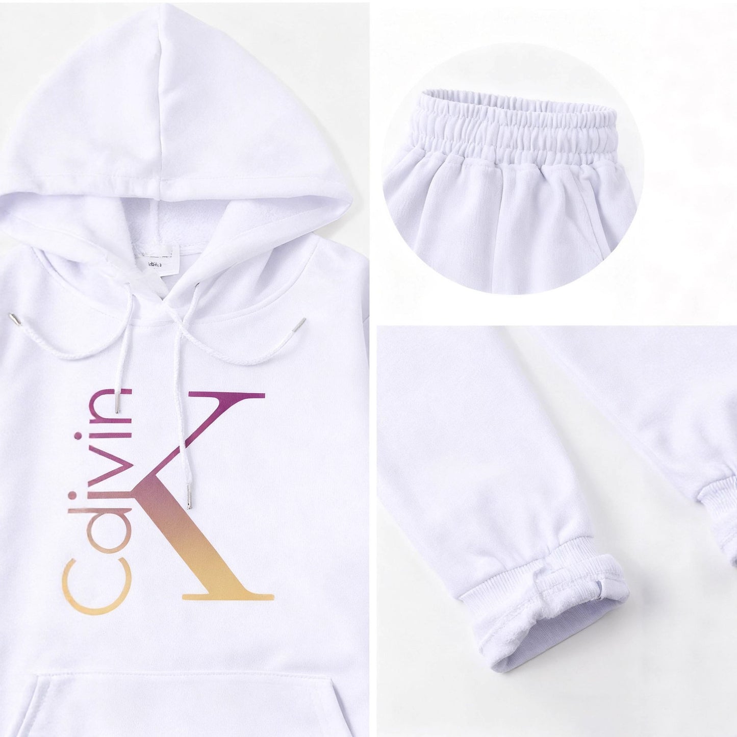 Hooded Sweatshirt Sports Two-piece Set Gradient Letter Suits