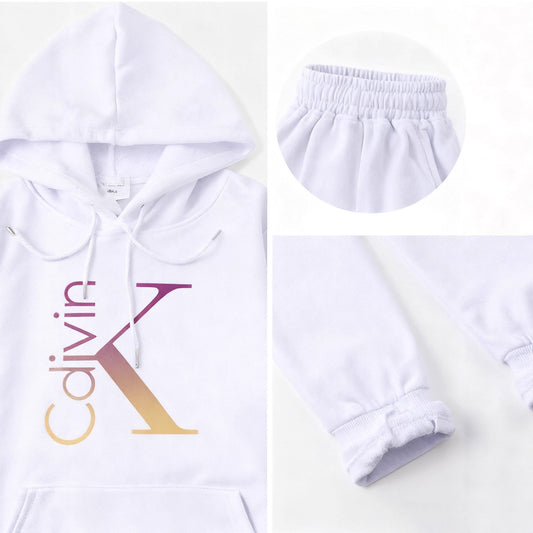 Hooded Sweatshirt Sports Two-piece Set Gradient Letter Suits