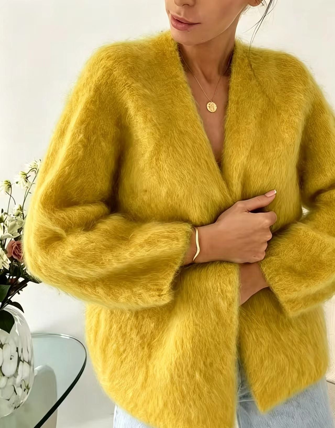 Women's Knitted Solid Color Loose Lazy Style Sweater