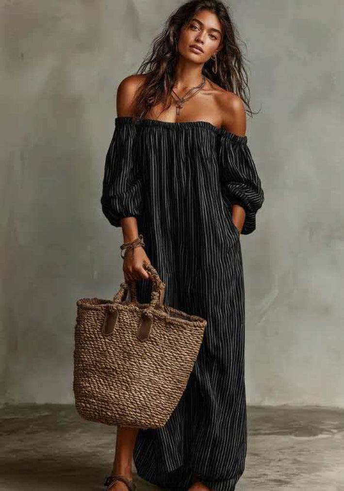 Classic Women's Summer Striped Elegant Casual Dress
