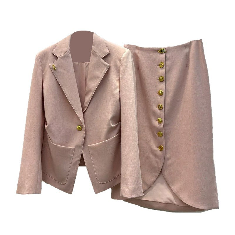 Women's Classic Style Commuter High-grade Light Pink Suits