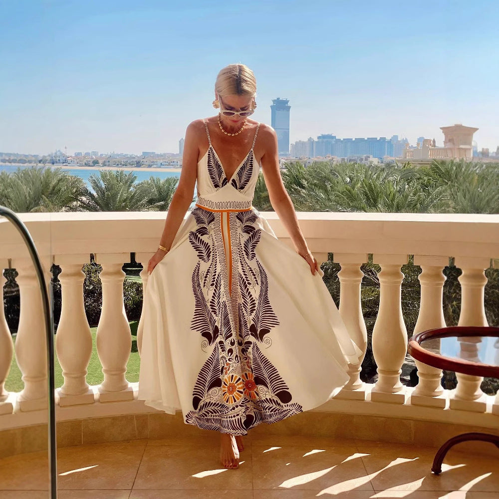 Glamorous Linen Sexy Bow Tie Waist Dress