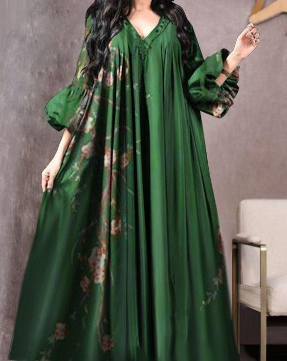 Women's Digital Printing Loose Dress Robe Dresses