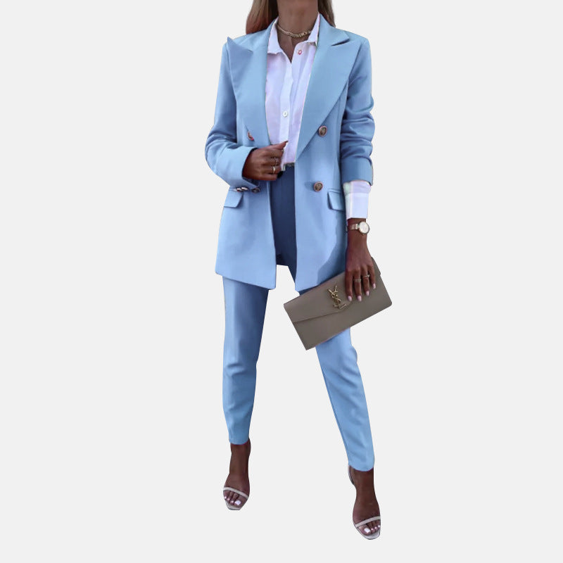Women's Solid Color Temperament Two-piece Set Fashion Suits