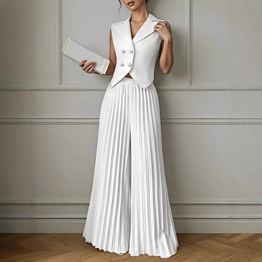 Women's Slouchy Fashion Pleated Two-piece For Suits