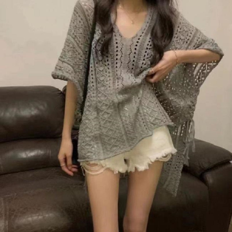 Bikini Idle Style Fancy Bohemian Crocheted Women's Sweater