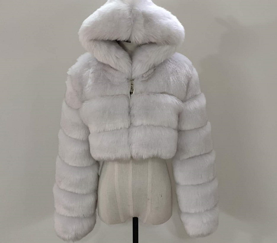 Creative Glamorous Imitation Fur Overcoat Fashion Coats