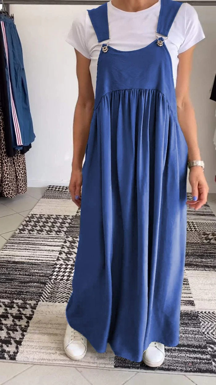 Women's Summer Suspender Dress Cotton Linen Dresses
