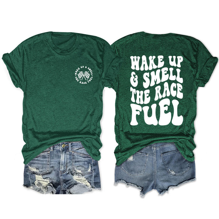 Duplex Printing Round Neck Sleeve Loose Shorts