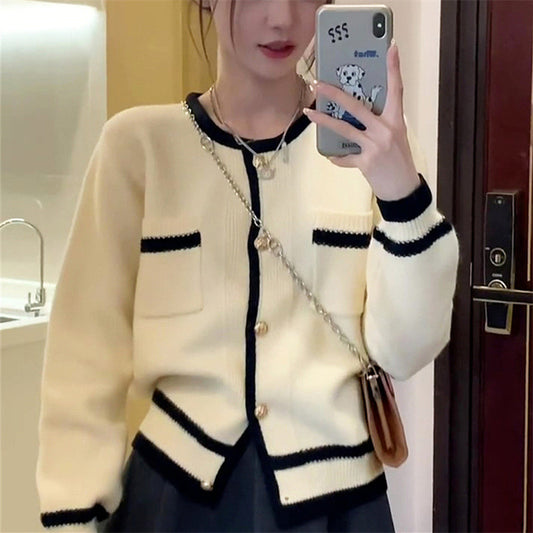 Women's Style Color Matching Korean Idle Loose Outer Match Women's Sweater