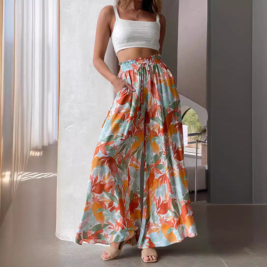 Women's Casual Wide Leg Loose Fashionable Trousers Pants
