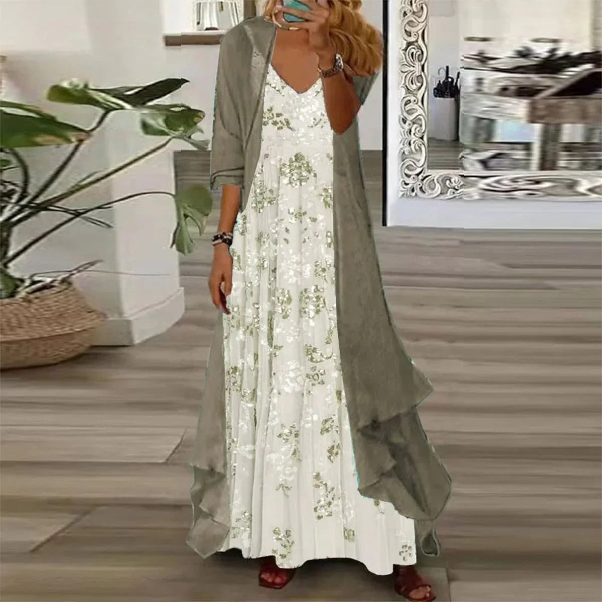 Women's Commute Style Dignified Goddess Idle Digital Dresses