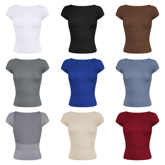 Fashion Summer Sexy Backless Nylon Moisture Wicking Tops