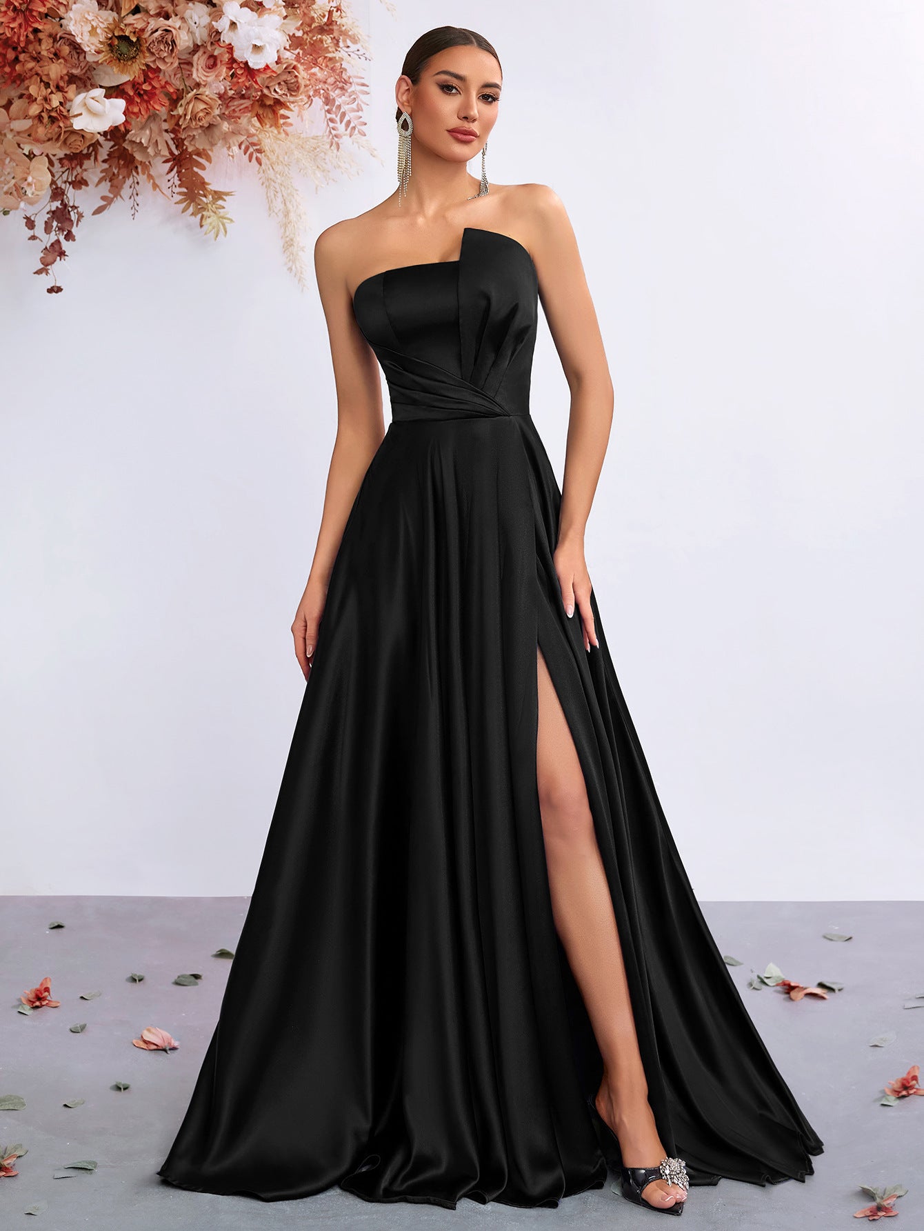 Sexy Tube Elegant Waist Slit High-grade Banquet Tops