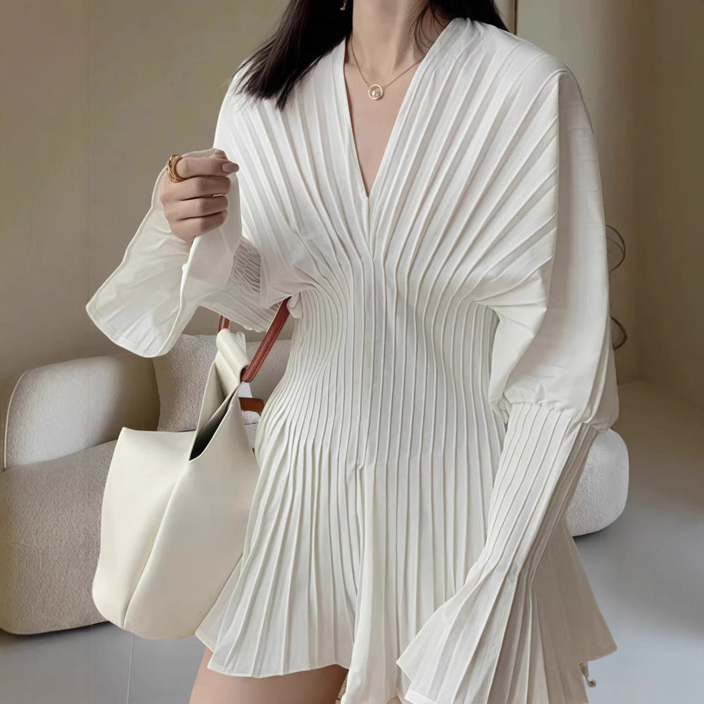 Profile White Shirt Temperament Flared Long Blouses