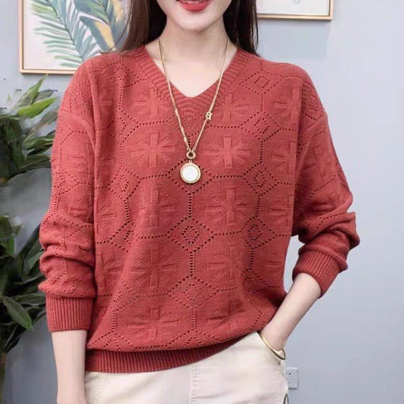 Women's Spring Thin Hollow Out Pullover Women's Sweater