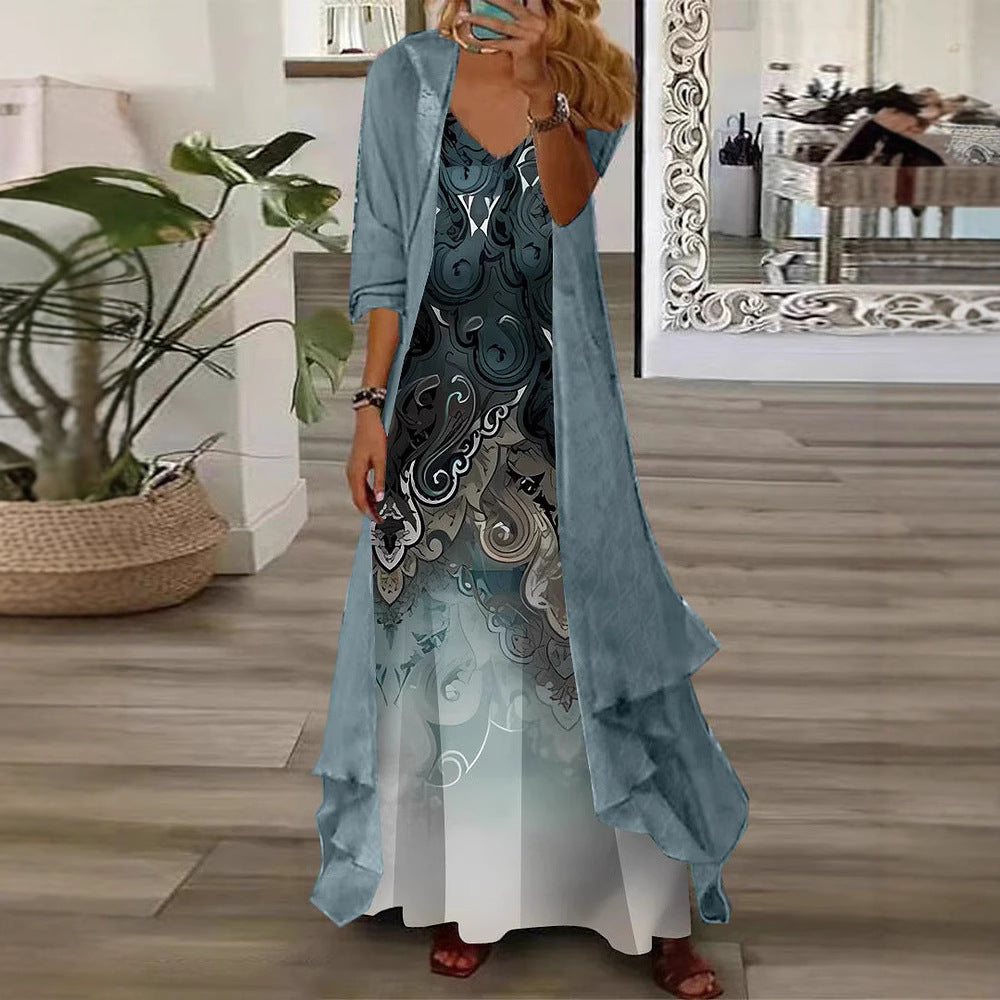 Women's Commute Style Dignified Goddess Idle Digital Dresses