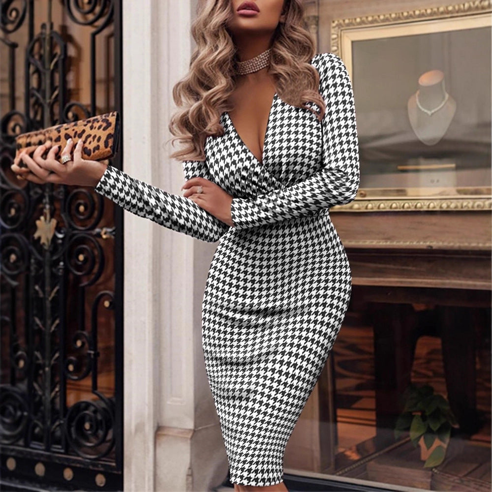 Women's Sexy Long Sleeve Hip Printed Clothing