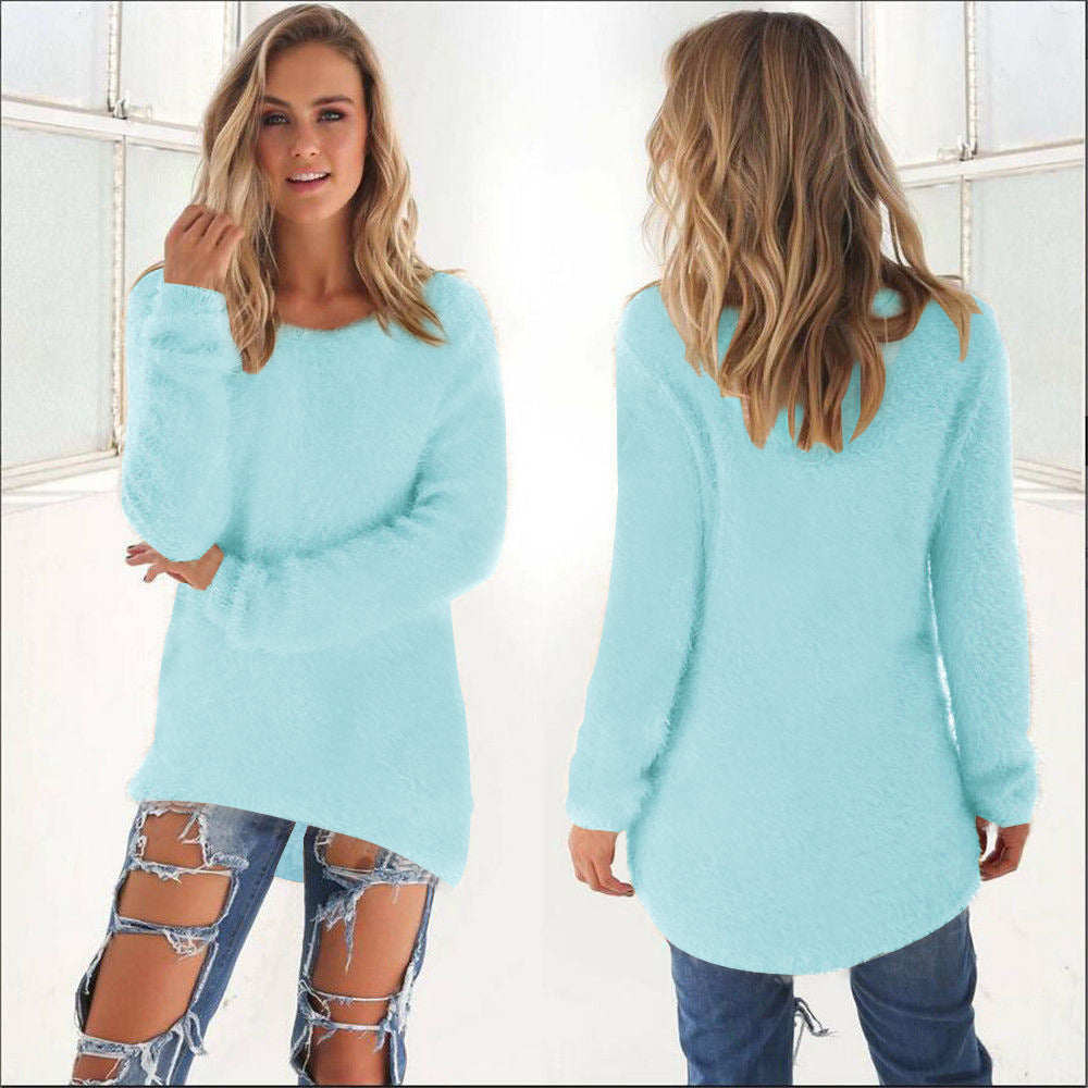 Women's Fashion Solid Color Long Sleeve Sweater