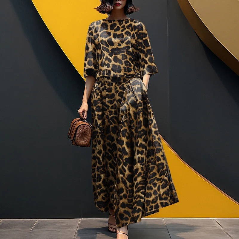 Women's Bohemian Floral Printed Shirt Wide Leg Fashion Casual Suit