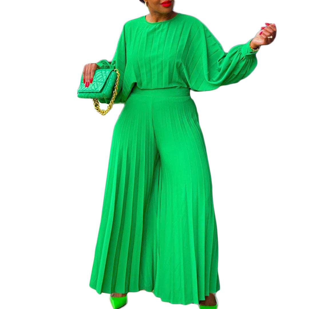 Women's Summer Loose Large Shirt Wide Leg Fashion Casual Suit