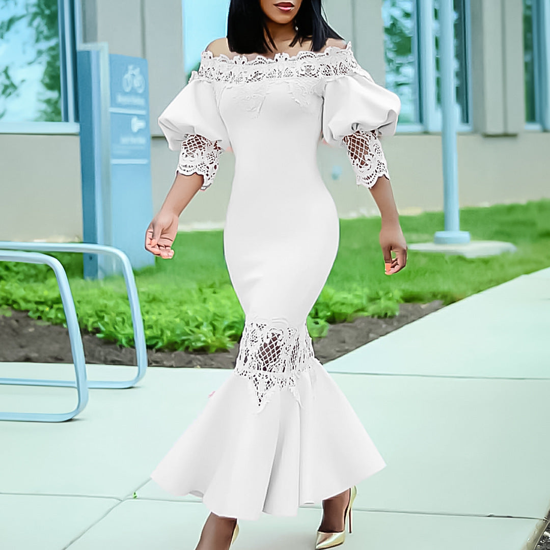Cool Summer Lace Elegant Fishtail Dress Dresses
