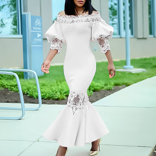 Cool Summer Lace Elegant Fishtail Dress Dresses