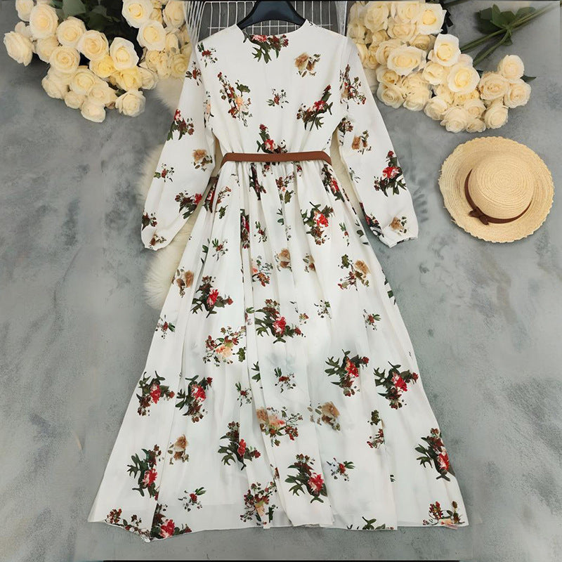 Autumn Fashion Temperament Long Sleeve Printed Dresses