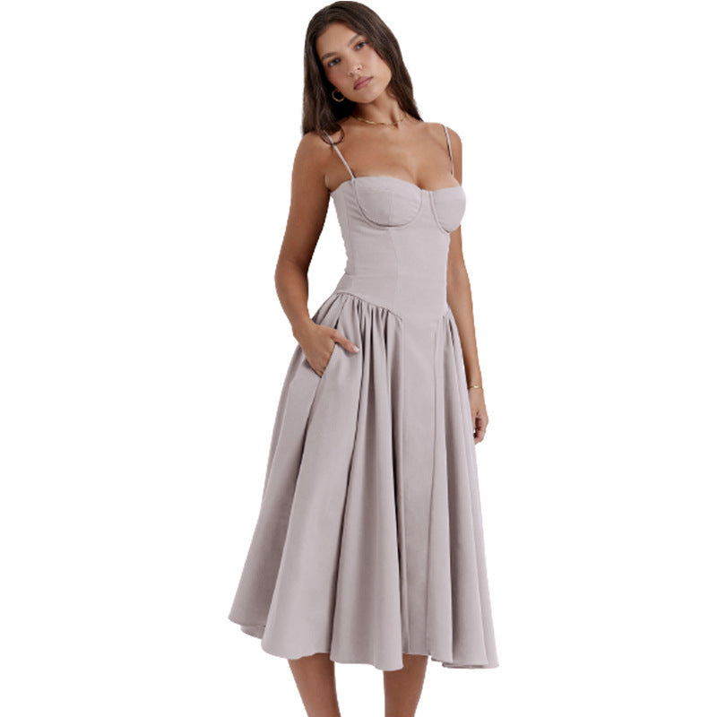 Women's French Retro Long Dress Court Style Dresses