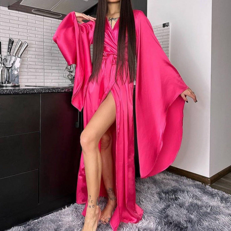 Women's Comfort Casual Elegant Home Nightgown Split Dresses