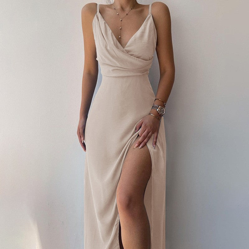 Women's Summer Sexy Strap Slit Fashionable Slim Clothing
