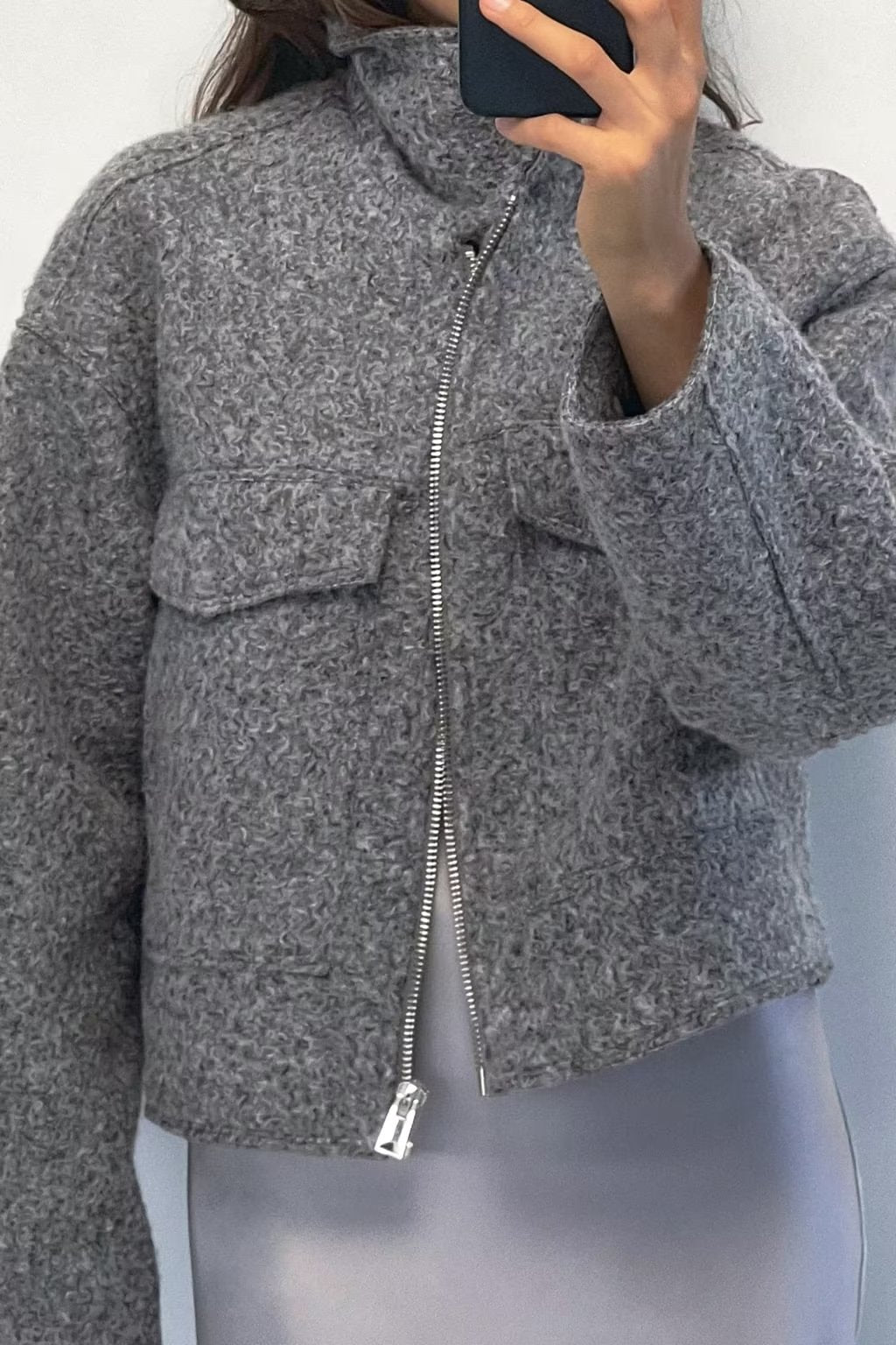 Women's Autumn Street Fashion Bead Leather Coats