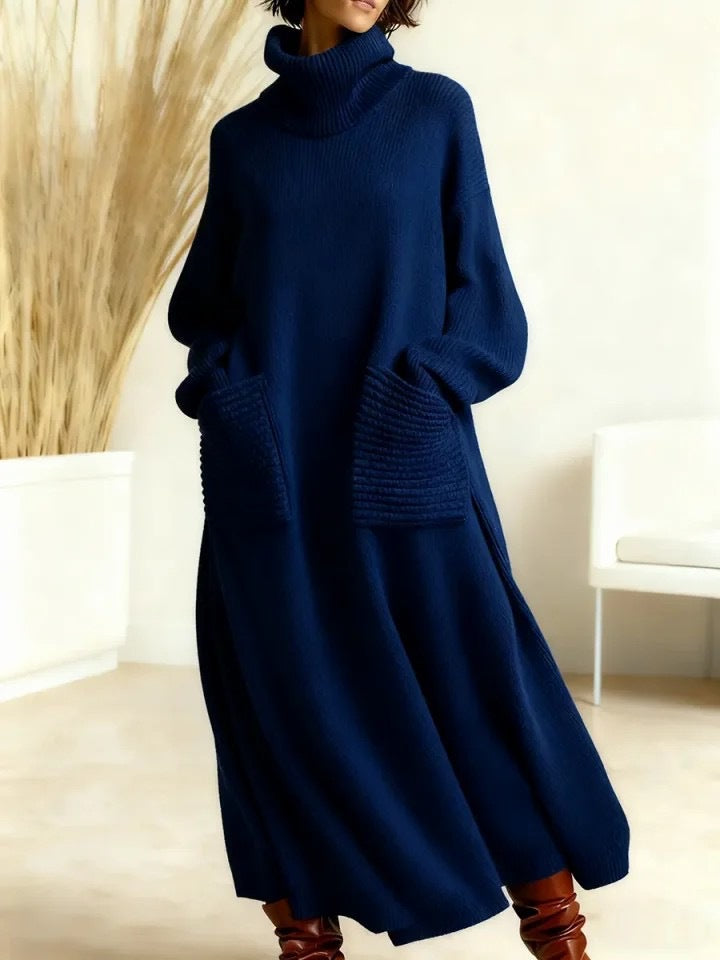 Unique Charming Graceful Turtleneck Woolen Loose Dress