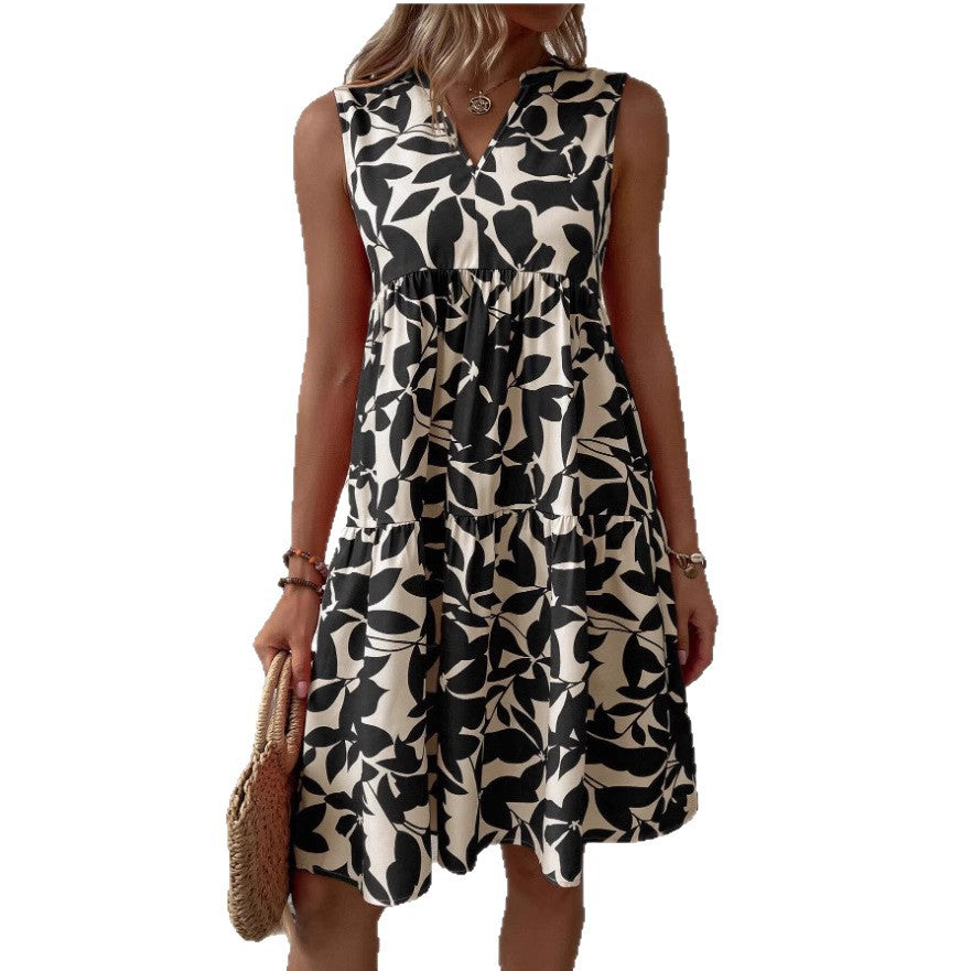 Women's Bohemian Fashion Loose Pleated Print For Dress