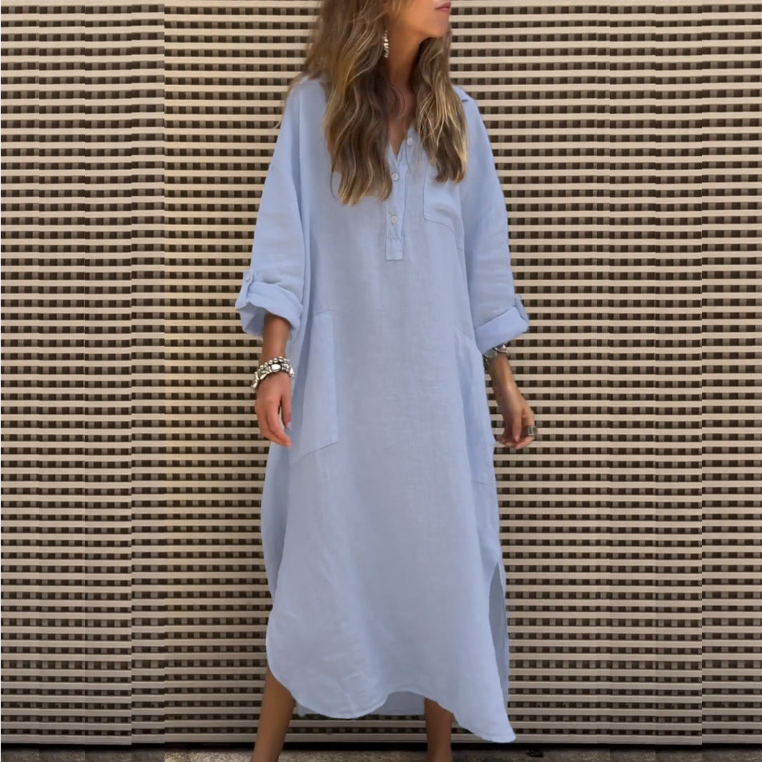 Women's Elegant Solid Color Irregular Simple Buttons Clothing
