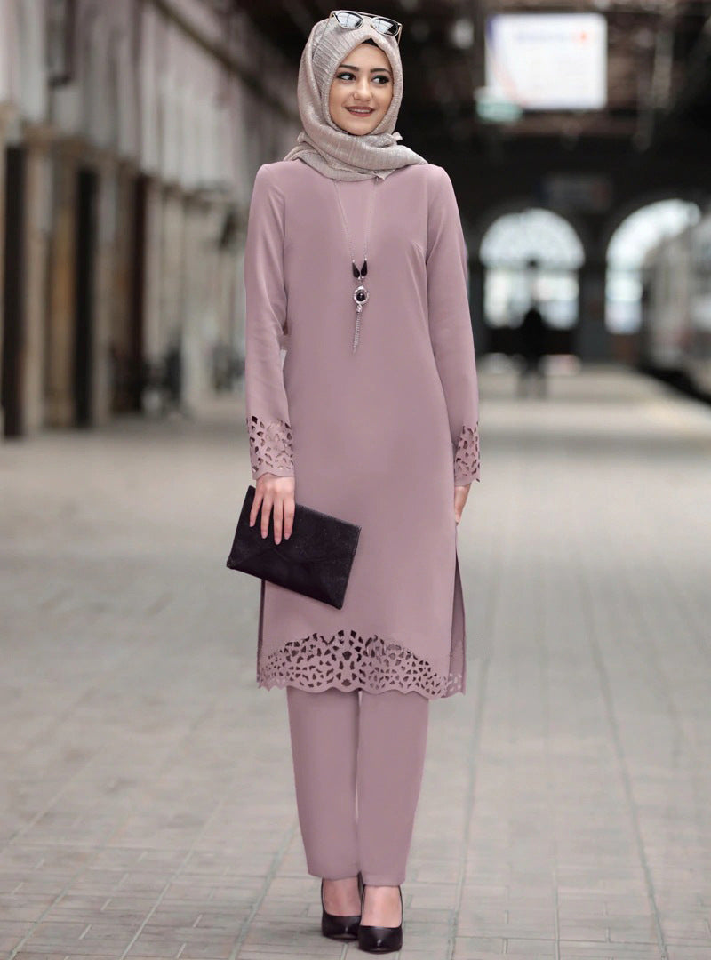 Women's Wear Robe Burning Flower Dress Two-piece Suits