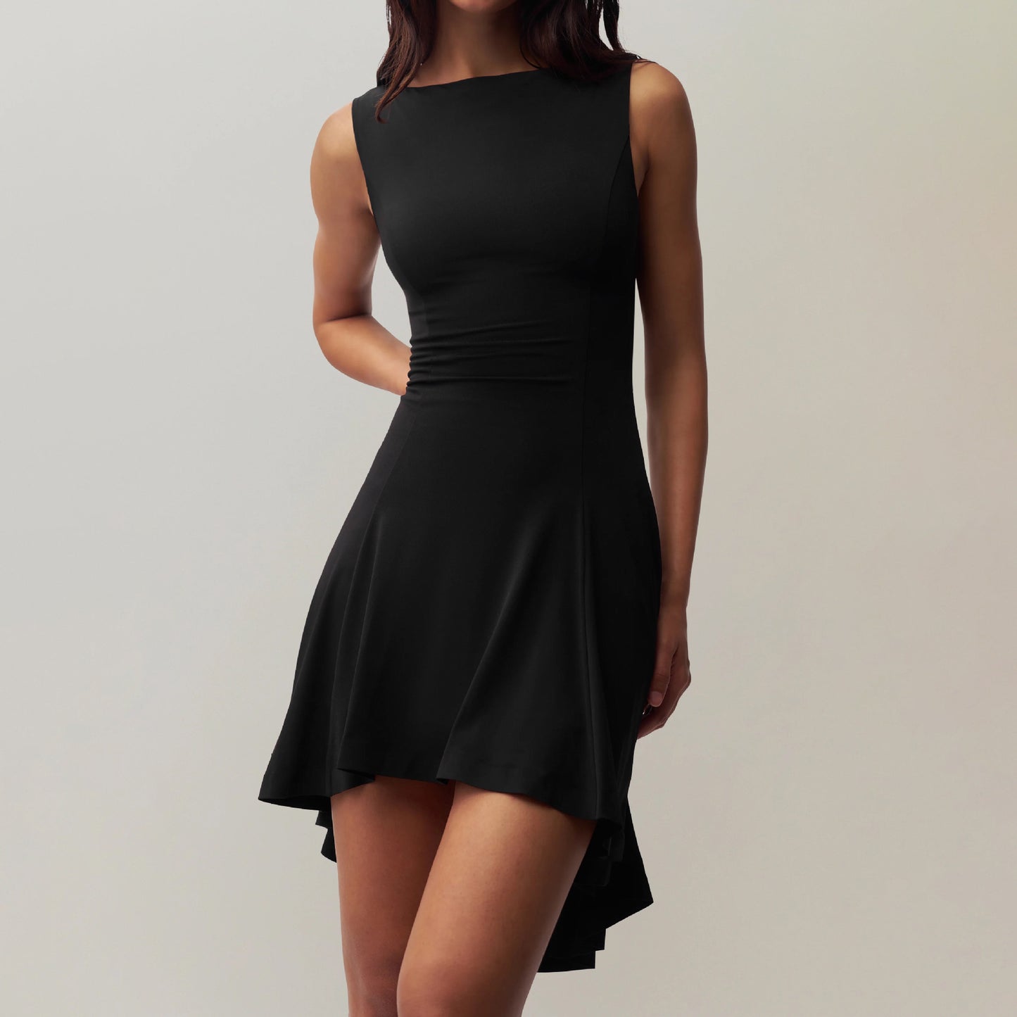 Solid Color Sleeveless Sexy Hot Waist Slimming Dress