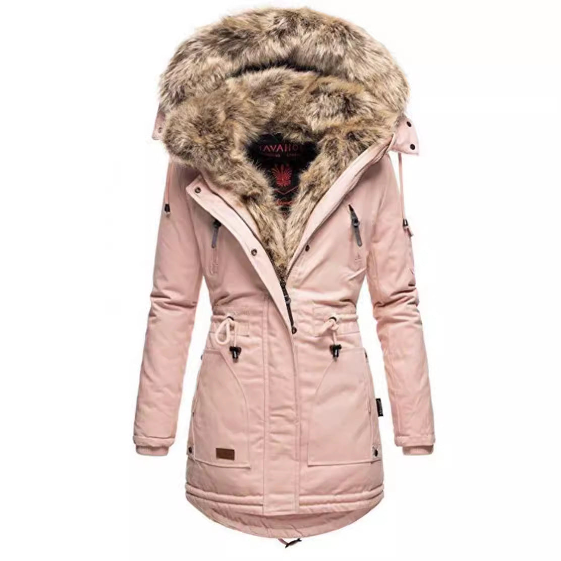 Women's Winter Warm Fur Collar Zipper Hooded Coats