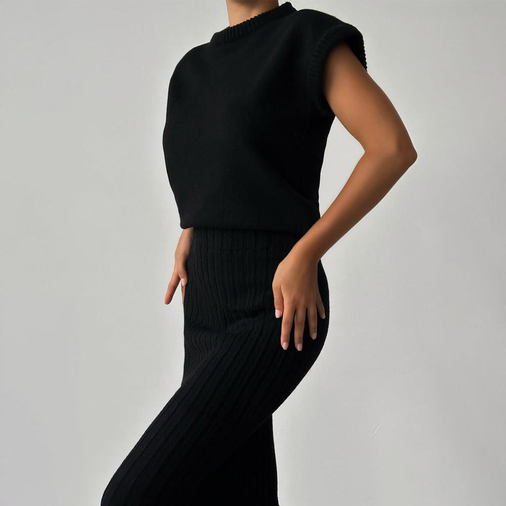 Women's Sleeveless Pullover Slim Fit Long Dress Suits