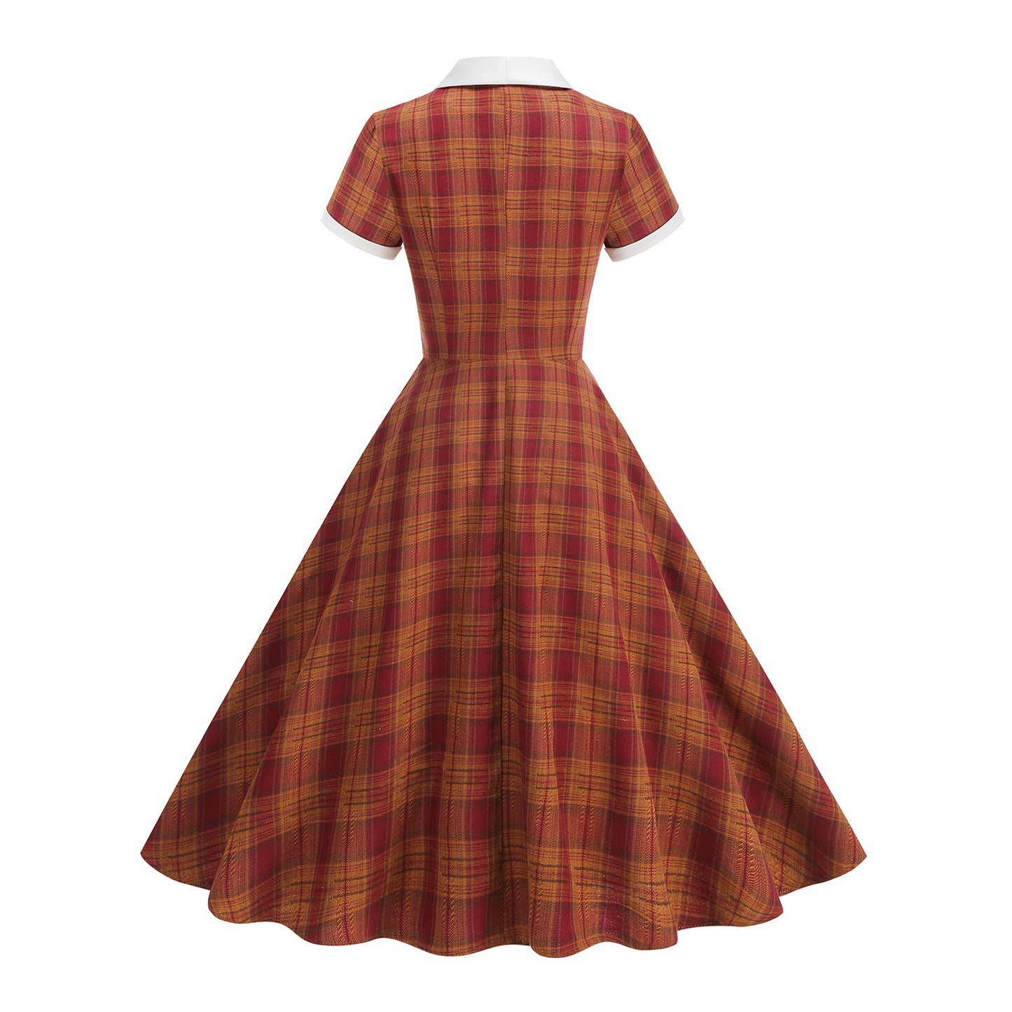 Retro Style Classic British Noble Court Color Effect Collar Dress