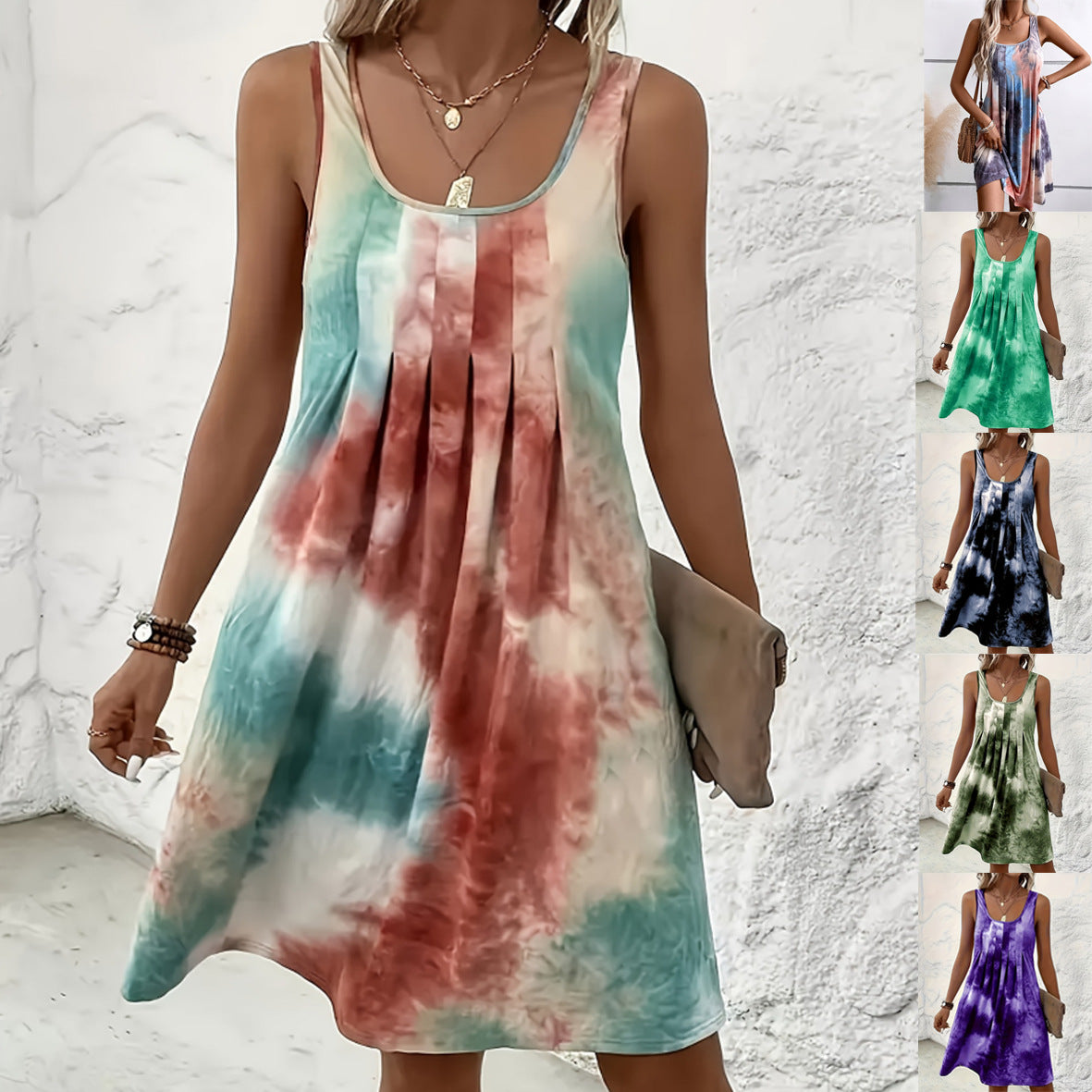 Durable Popular Stylish Sleeveless Printed Fashion Dress