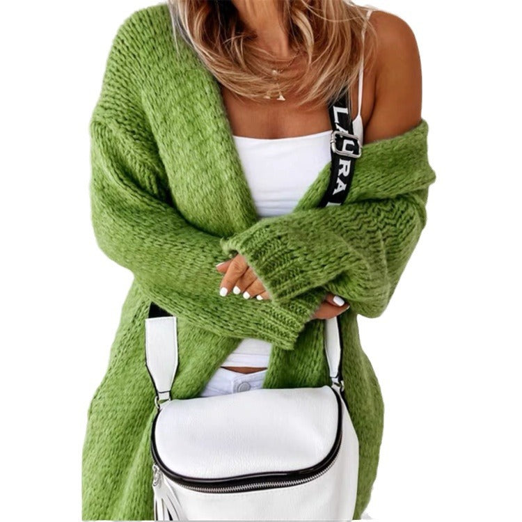 Women's Knitted Loose-fitting Solid Color Long Sleeves Women's Sweater