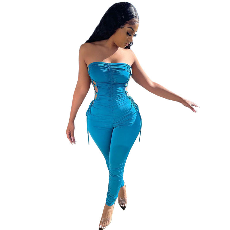 Women's Spring Fashion Casual Pleated Sexy Jumpsuits