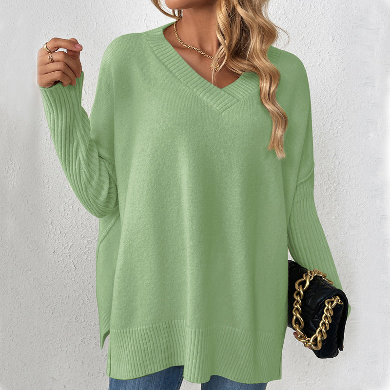 Women's Pullover Idle Style Casual Stitching Long-sleeved Sweaters