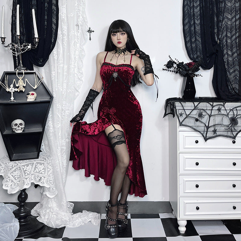 Women's Autumn Sexy Dress Christmas Elegant Dark Dresses